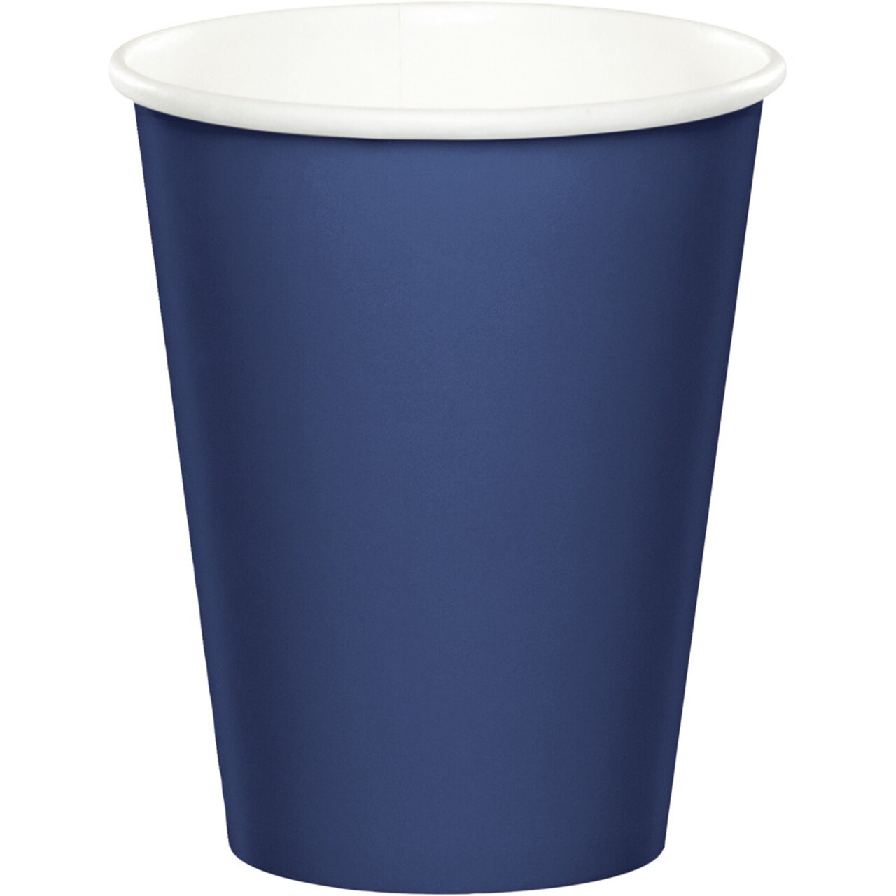 Party Central Hot and Cold Disposable Paper Drinking Party Tumbler Cups - 9oz. - Navy Blue - Club Pack of 240